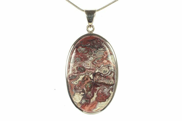 Polished Crazy Lace Agate Pendant - Mexico #279173